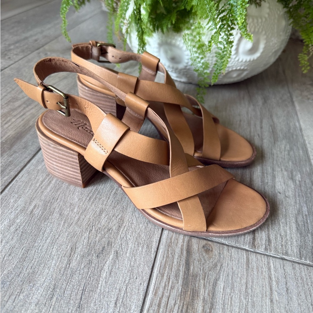 Madewell Alyssa Women's Tan Strappy Block Heel Sandals